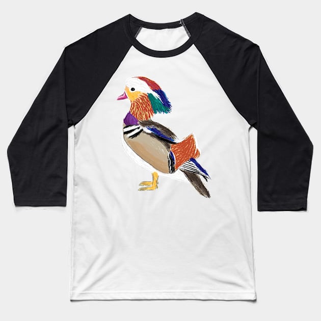 Nice Artwork showing a Mandarin Duck III Baseball T-Shirt by JDHegemann